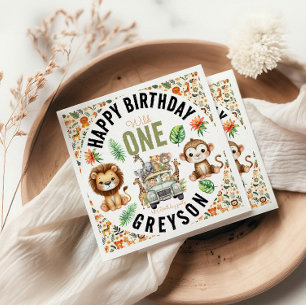 Wild One Jungle Adventure 1. Geburtstag Serviette