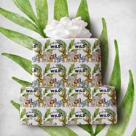 Wild One Jungle Animal zum Geburtstag Geschenkpapier