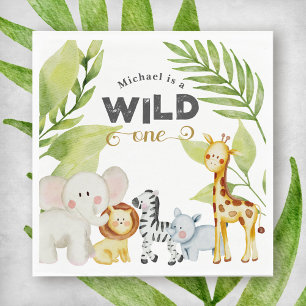 Wild One Jungle Animal zum Geburtstag Serviette