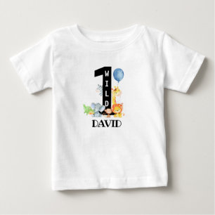 Wild ONE Jungle Animals Baby Boy Erster Geburtstag T-shirt