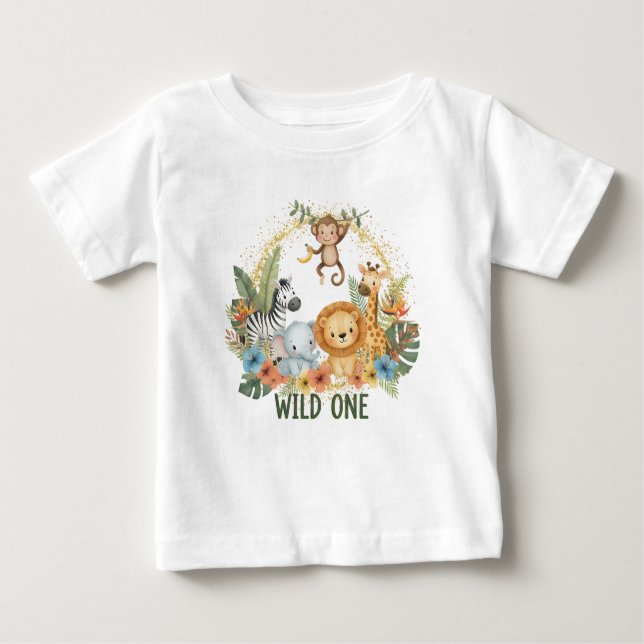 Wild One - Jungle Animals Baby T-shirt (Vorderseite)