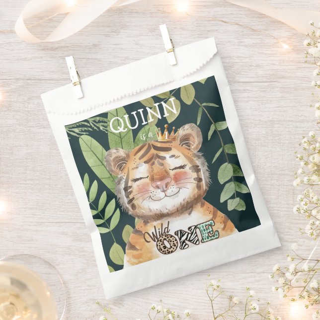 Wild One Jungle Animals Safari 1. Geburtstag Geschenktütchen (Ausgeschnitten)