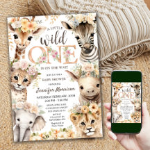 Wild One Jungle Animals Safari Baby Shower