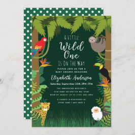Wild One Jungle Baby Dusche Einladung