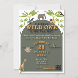 "Wild One" Jungle Baby Shower Invitation (v2) Einladung