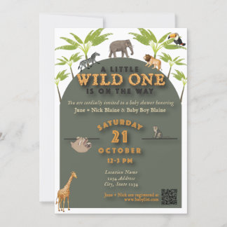 "Wild One" Jungle Baby Shower Invitation (v2) Einladung