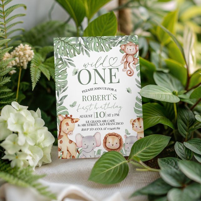 Wild One Jungle Birthday Invite Einladung (Von Creator hochgeladen)