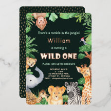 Wild One Jungle Boy Erster Geburtstag Rose Gold Fo