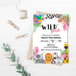 Wild One Jungle Girls zum Geburtstag einladen Einladung