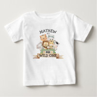 Wild One Jungle Safari 1. Geburtstag Baby T - Shir