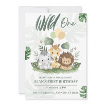 Wild One Jungle Safari Animals Boy 1. Geburtstag