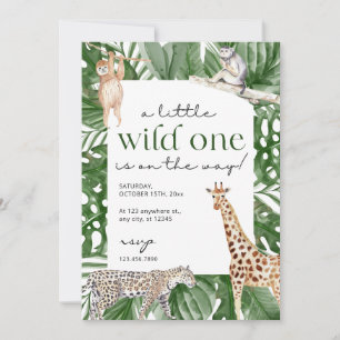 Wild One Jungle Safari Animals Boy Baby Shower Einladung