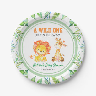 Wild One Jungle Safari Baby Boy Dusche Sprinkle Pappteller