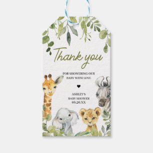 Wild One Jungle Safari Baby Duwer Fevor Tags Geschenkanhänger