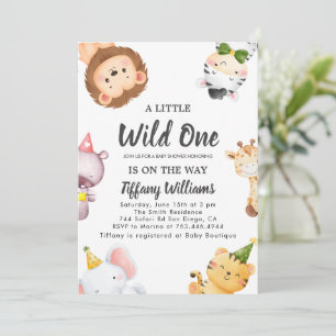 Wild One Jungle Safari Baby Shower Party Einladung