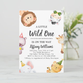 Wild One Jungle Safari Baby Shower Party Einladung