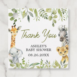 Wild One Jungle Safari Baby Shower Square Geschenkanhänger