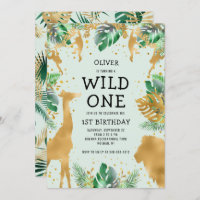 Wild One Jungle Safari Green Gold 1. Geburtstag