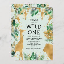 Wild One Jungle Safari Green Gold 1. Geburtstag