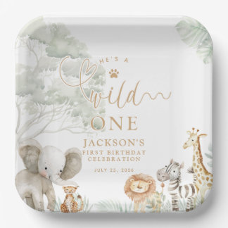 Wild One Jungle Safari-Papierteller Pappteller