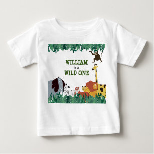 Wild One Jungle Safari Personalisiert Baby T-shirt