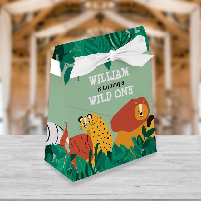 Wild One Jungle Safari Tiere Spaß am ersten Geburt Geschenkschachtel (Von Creator hochgeladen)
