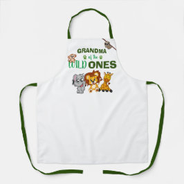 Wild One Jungle Safari Zoo Tier Twins Oma Schürze
