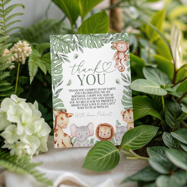 Wild One Jungle Thank You Card Einladung (Von Creator hochgeladen)
