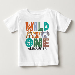 Wild One Jungle Theme 1. Geburtstag Baby T - Shirt
