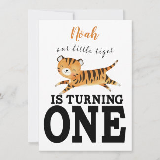 Wild One Jungle Tiger 1. Geburtstag Einladung