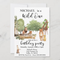 Wild One Jungle Watercolor Leopard Lion