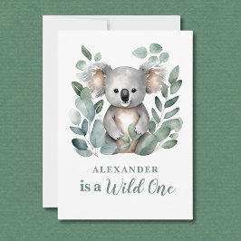Wild One Koala Animal Child's 1. Geburtstag Einladung