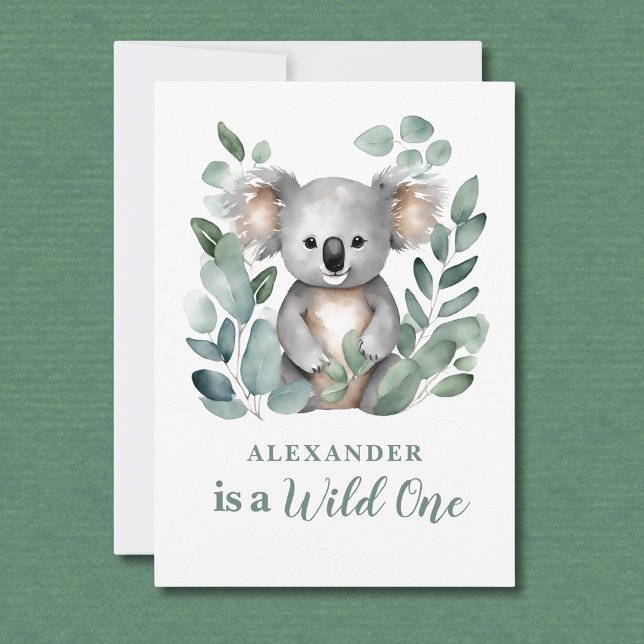 Wild One Koala Animal Child's 1. Geburtstag Einladung (Von Creator hochgeladen)