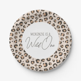 Wild One Leopard Print 1. Geburtstag Pappteller
