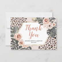 Wild One Leopard Print Birthday Danke Karte