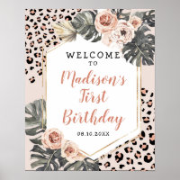 Wild One Leopard Print Girl Geburtstag Begrüßungsz