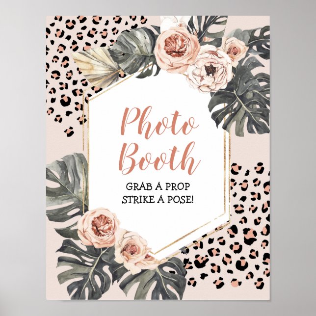 Wild One Leopard Print Girl's Birthday Foto Booth Poster (Vorne)