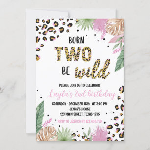 Wild One Leopard Safari 2. Geburtstag Einladung