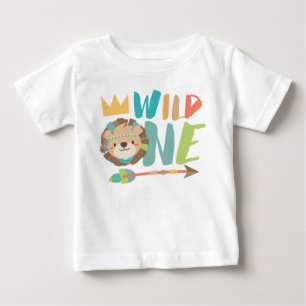 Wild One Lion and Arrow   Boho   Ein Jahr alt Baby T-shirt
