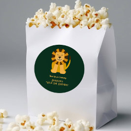 Wild One Lion Birthday Party Jungle Safari Gefalle Runder Aufkleber