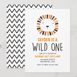 Wild One Lion Einladung zum ersten Geburtstag