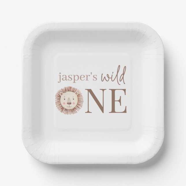 Wild One Lion Face Pappteller (Vorderseite)