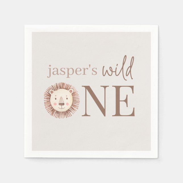 Wild One Lion Face Serviette (Vorderseite)