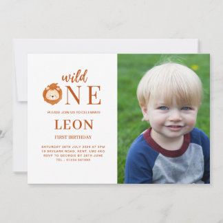 Wild One Lion Foto Einladung