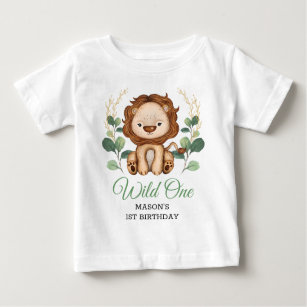 Wild One Lion Jungle King 1. Geburtstag Junge Baby T-shirt