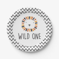 Wild one Lion Teller zum ersten Geburtstag Papier