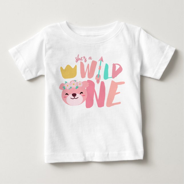 Wild One Lioness and Arrow | 1-jähriges Baby T-shirt (Vorderseite)