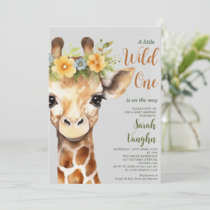 Wild One Little Giraffe Baby Shower Einladung