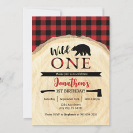 Wild One Lumberjack 1. Geburtstag Einladung