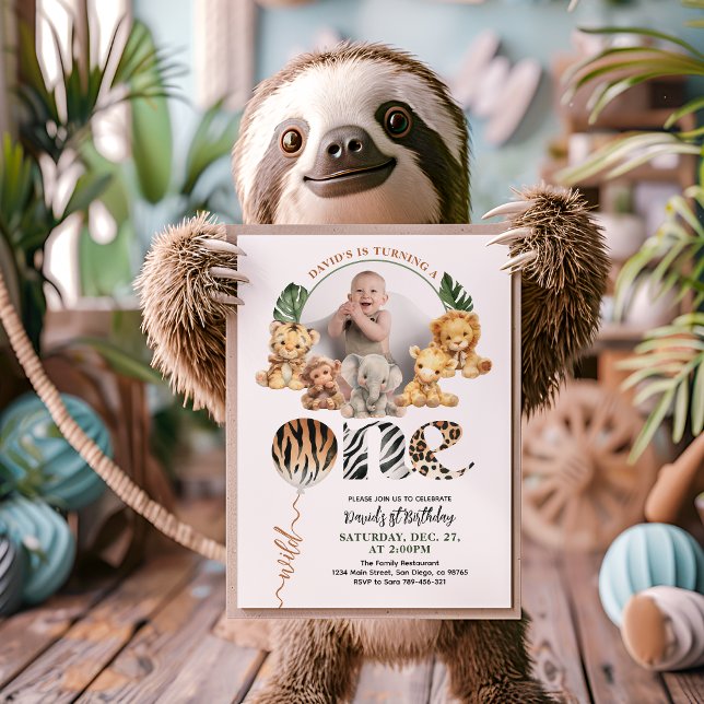 Wild One Modern Gender Neutral 1. Geburtstag Einladung (Von Creator hochgeladen)